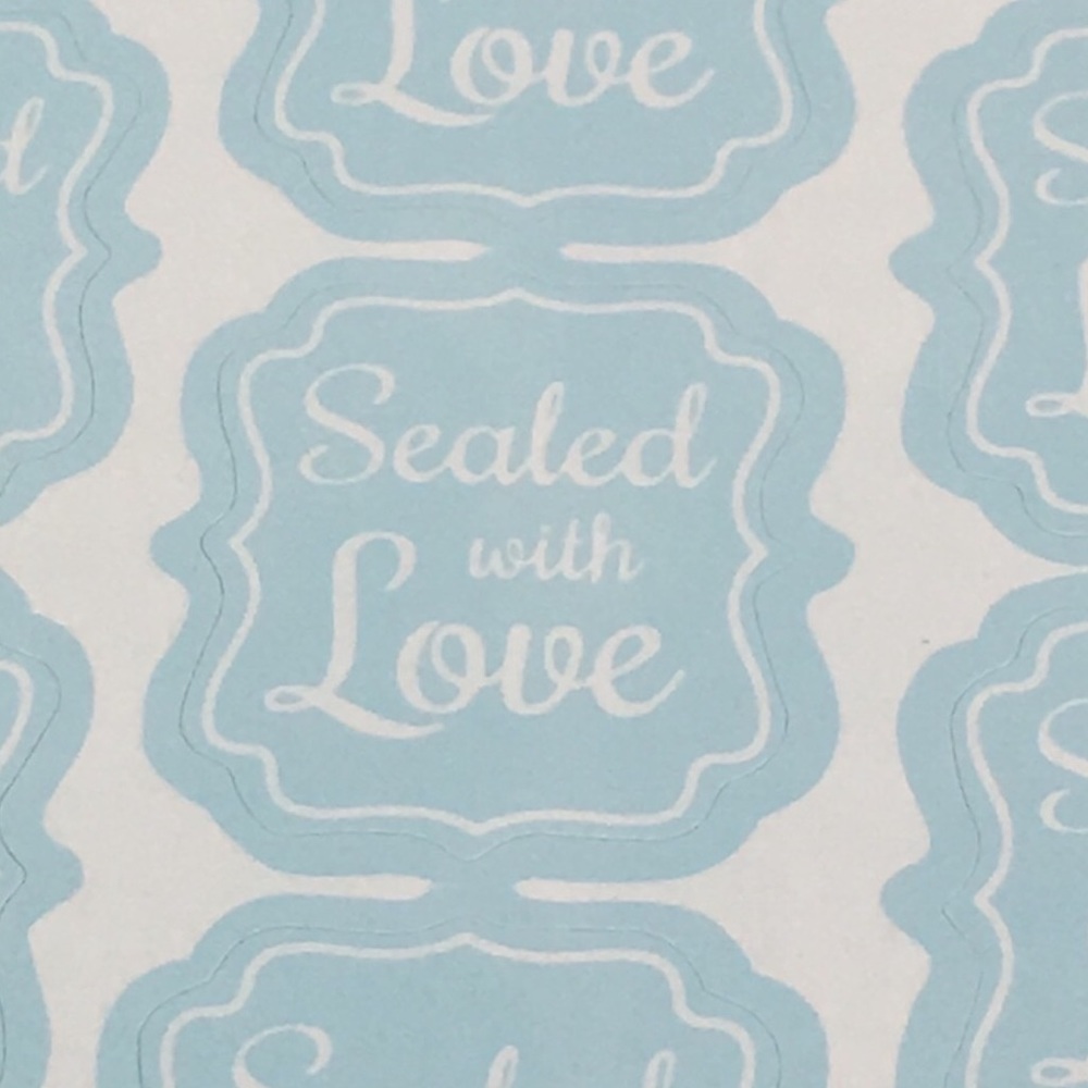 100 Blue Sealed with Love Stickers - Picture 3 of 5